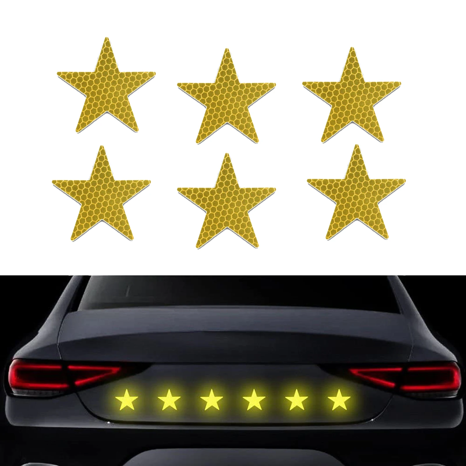 Reflective Stickers Car Motorcycle Luminous Accessories Safety Warning Tape Helmet Stroller Stickers Car Decoration Accessories: Orange