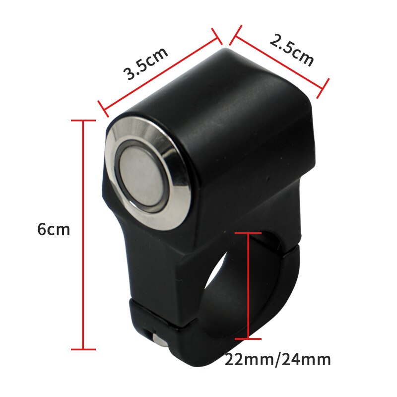 Motorcycle Switches ATV Scooter 22mm 24mm Handlebar Headlight Hazard Fog Light Switch Momentry/Latching ON-OFF Button with LED