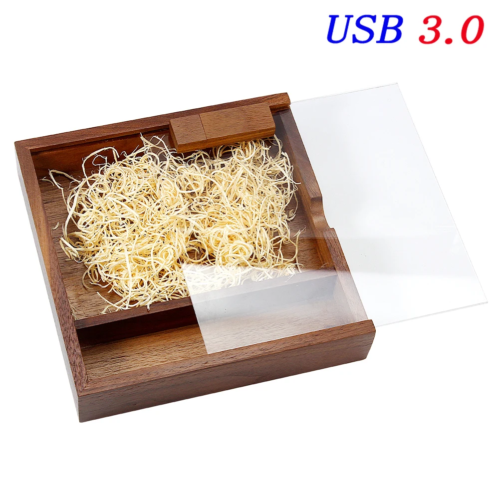 Snelle usb 3.0 flashdrive 128gb fotoalbum houten doos gratis logo op maat fotografie bruiloft jubileum externe: Rood / 32gb