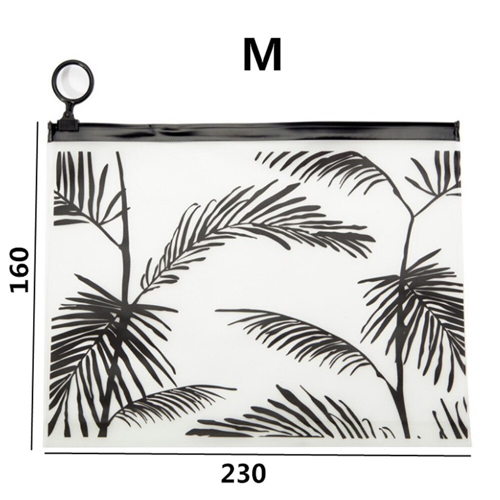 Travel wash bag with transparent waterproof toilet shower bag: Tropical tree-M