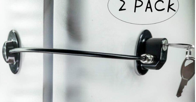 Lasten kassakaappi lukko, tallelokero jääkaappikaapin oven lukko, laatikkokaapin oven lukko, vaijerilukko monitoimi oven lukko: Kaikki mustavalkoinen kuviollinen