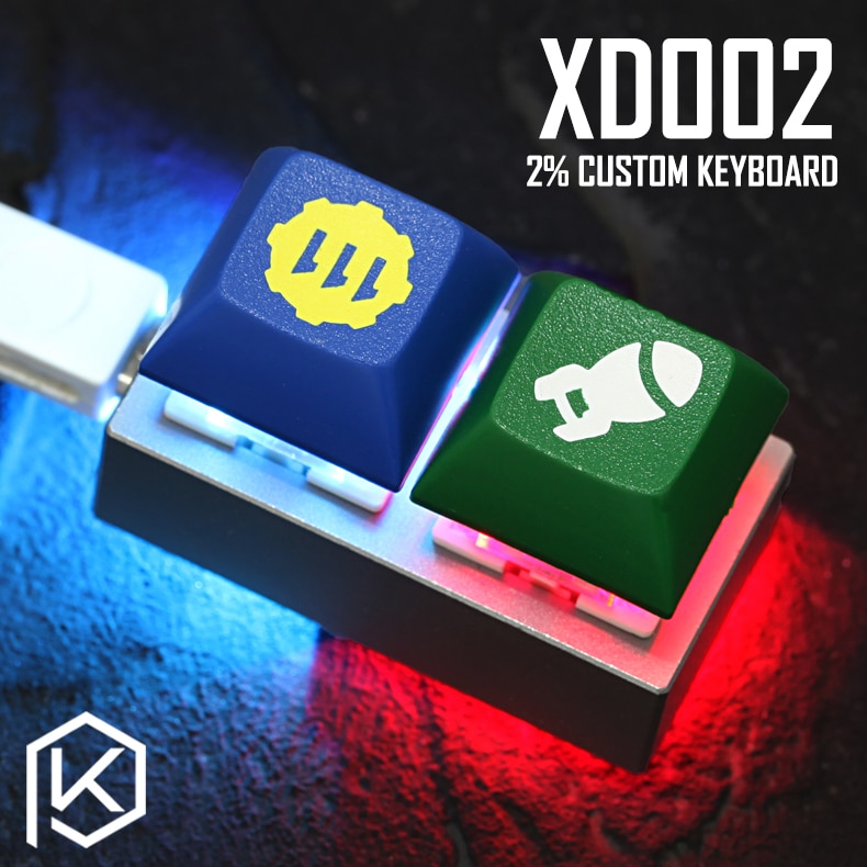 xd002 xiudi 2% Custom Mechanical Keyboard 2 keys Underglow and switch RGB PCB programmed -swappable macro key aluminum case