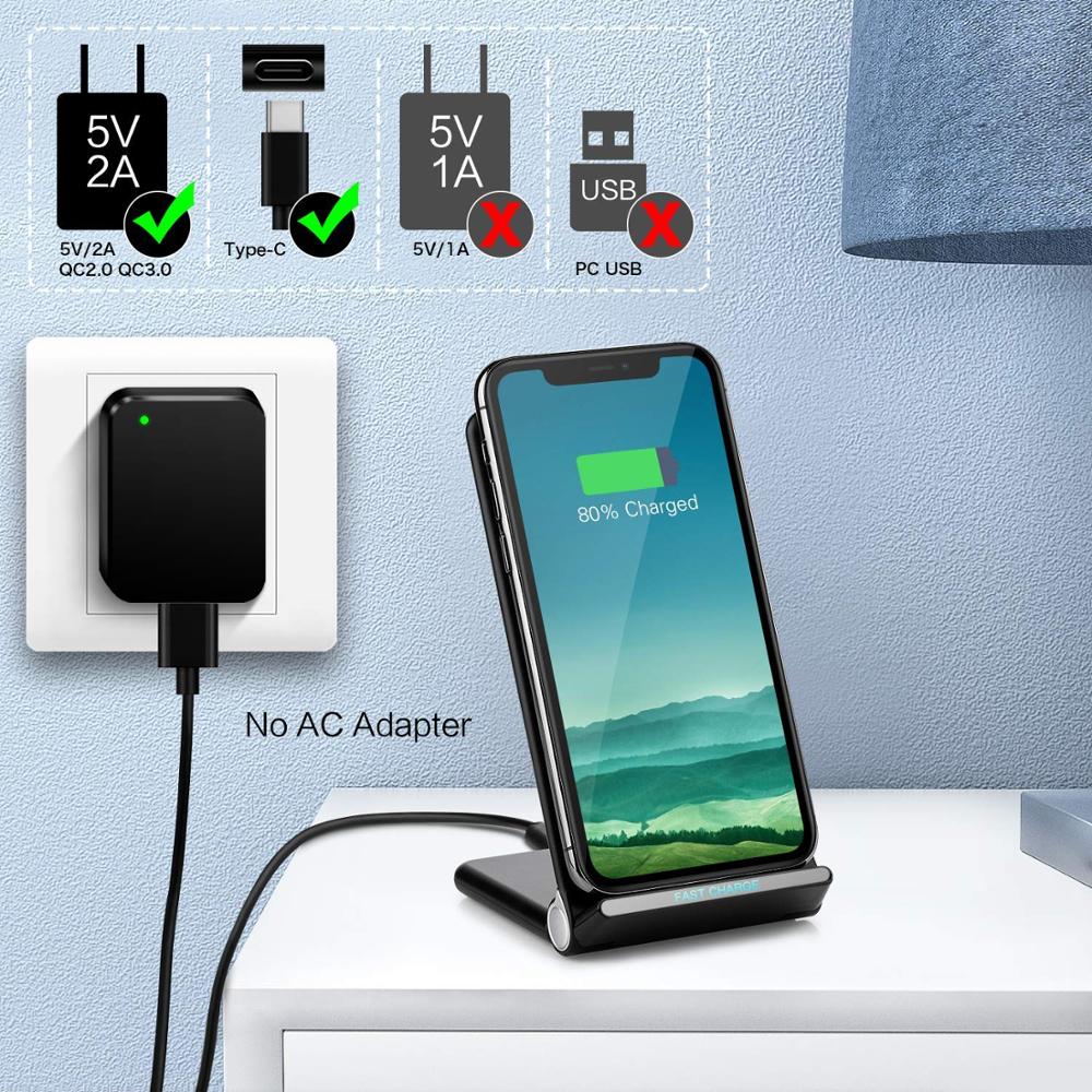 Fdgao 15W Qi Wireless Charger Stand Voor Iphone 12 11 Pro Xs Xr X Samsung S9 S10 S20 Snelle draadloze Laadstation Telefoon Oplader