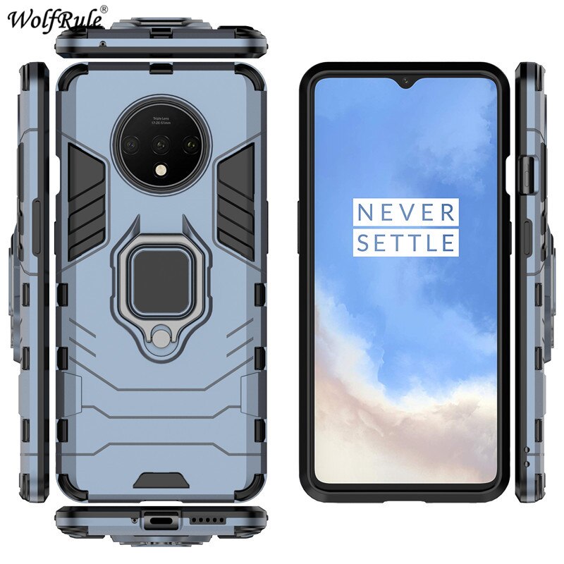 Per Oneplus 7T Titolare Anello Armatura Protettiva Posteriore Dura Della Copertura Della Cassa Del Respingente Per Oneplus 7T Cassa Del Telefono Per oneplus 7T 6.55''