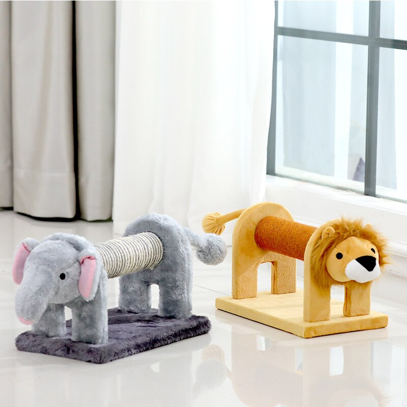 Cat Scratching Post for Cats Elephant Shaped Cat Scratcher Board with Sisal Bells for Protecting Cat Furniture Cat Toys Cat Tree