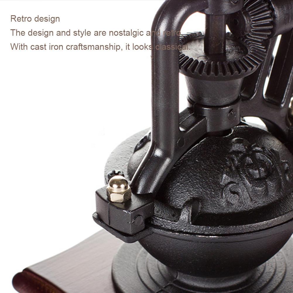 Manual Coffee Grinder Vintage Style Wooden Coffee Grinder Roller Grain Mill Hand Crank Coffee Grinder