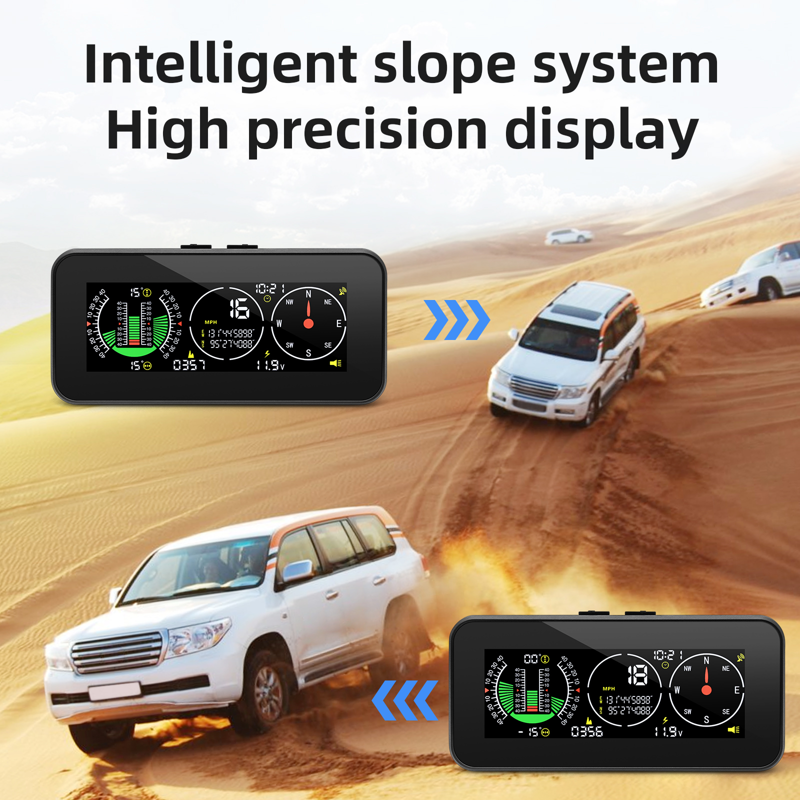 Car Speed Slope Meter Intlligent Inclinometer M50 M60 Off-road 4X4 Compass GPS Speedometer Tilt Pitch Angle On-board Computer
