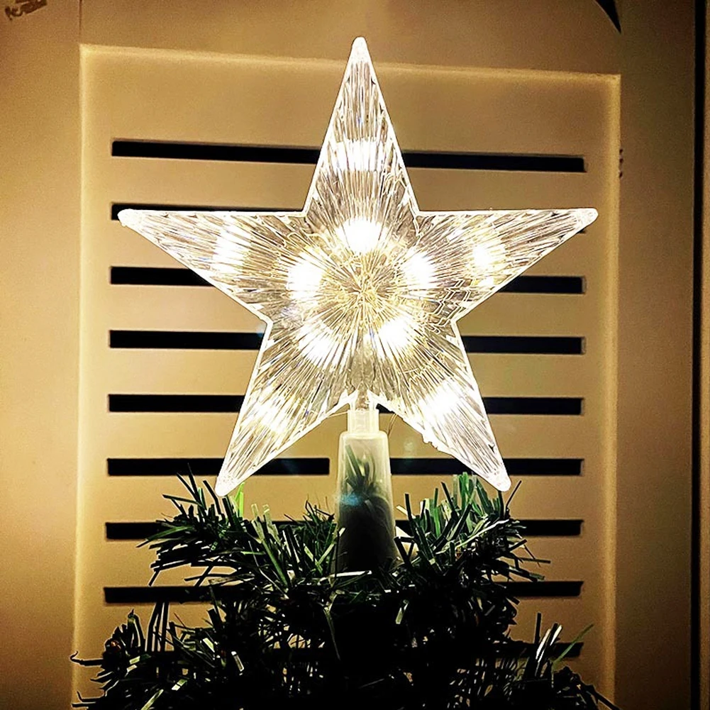 15 cm Weihnachtsbaum Top Stern Licht LED Leuchtende Stern Lampe Weihnachten Baum Dekoration Hause Weihnachten Party Liefert Navidad Noel