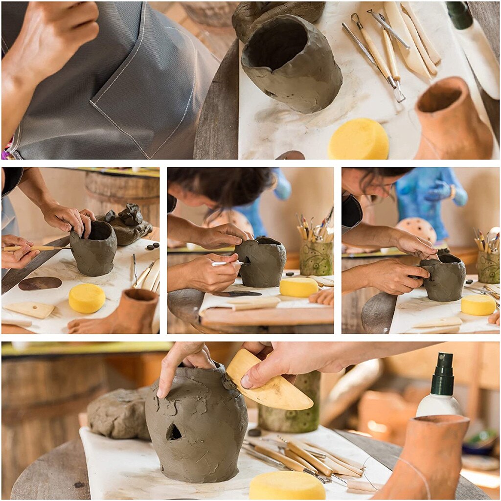 30pcs Pottery and Sculpting Tools Set Ceramic Sculpting Tools with Case for Beginners and