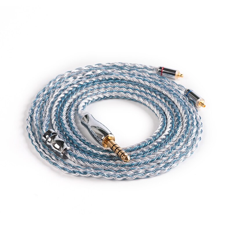 Yinyoo 16 Core High Purity Silver Plated Cable 2.5/3.5/4.4MM with MMCX/2PIN/QDC/TFZ for KZZS10 PRO ZSN PRO BLON BL-03 BL-05 BL05: 4.4MMCX