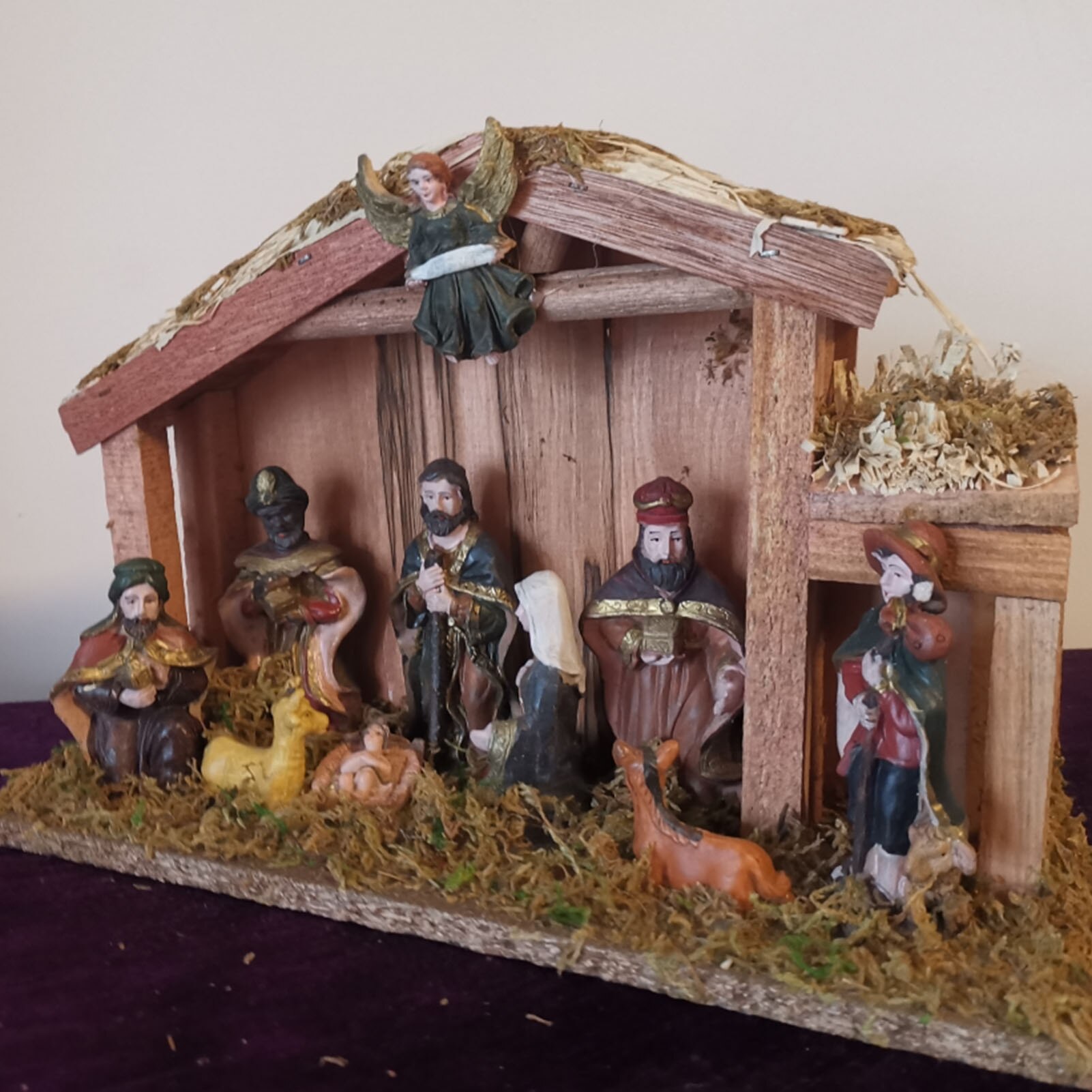 Nativity Scene Set Christmas Crib Figurines Baby Jesus Manger Miniatures Ornament Church Catholic Home Decor
