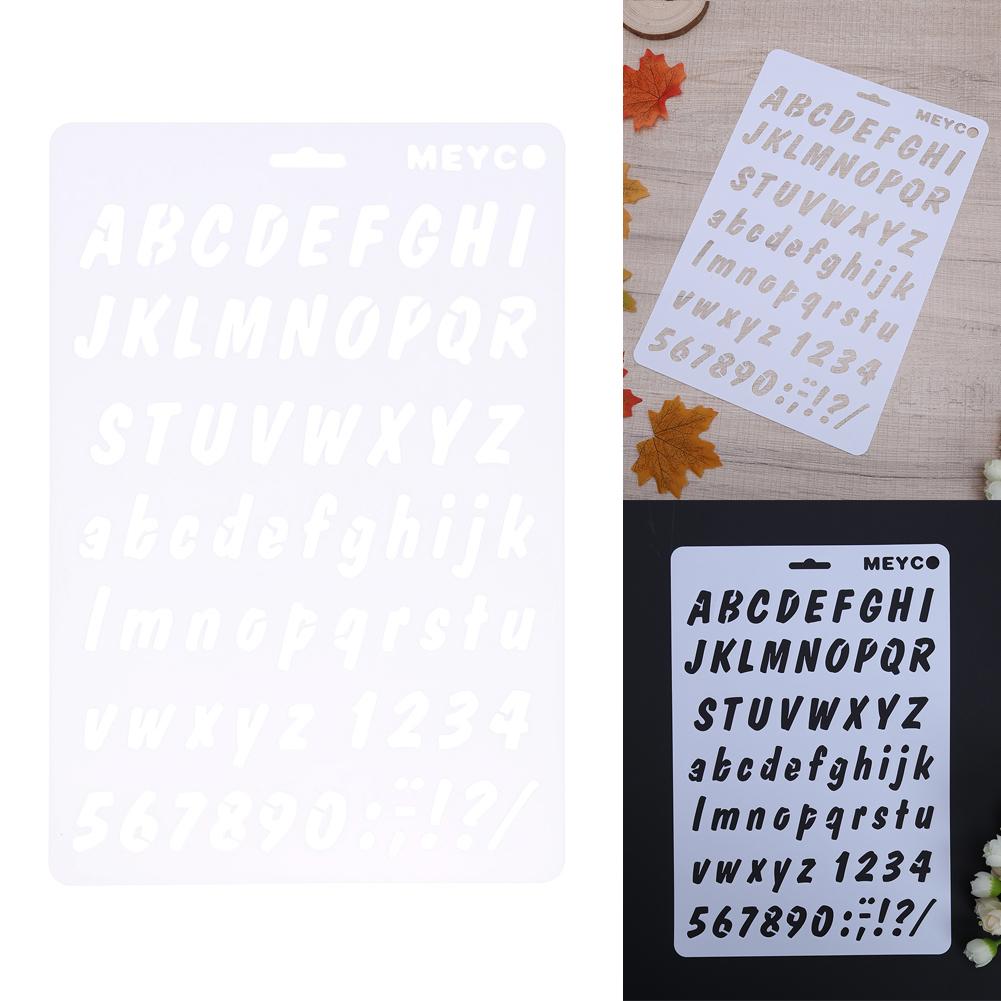 Lettre Alphabet numéro superposition pochoirs pour mur Scrapbooking peinture modèle timbres Photo artisanat décor plastique Pochoir carte: E