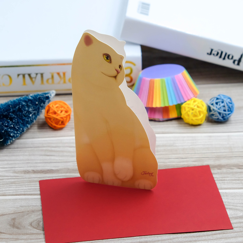Carte d'invitation Mini chat pliant | Carte de vœux pour anniversaire, noël, fournitures de décoration,! 5 pièces