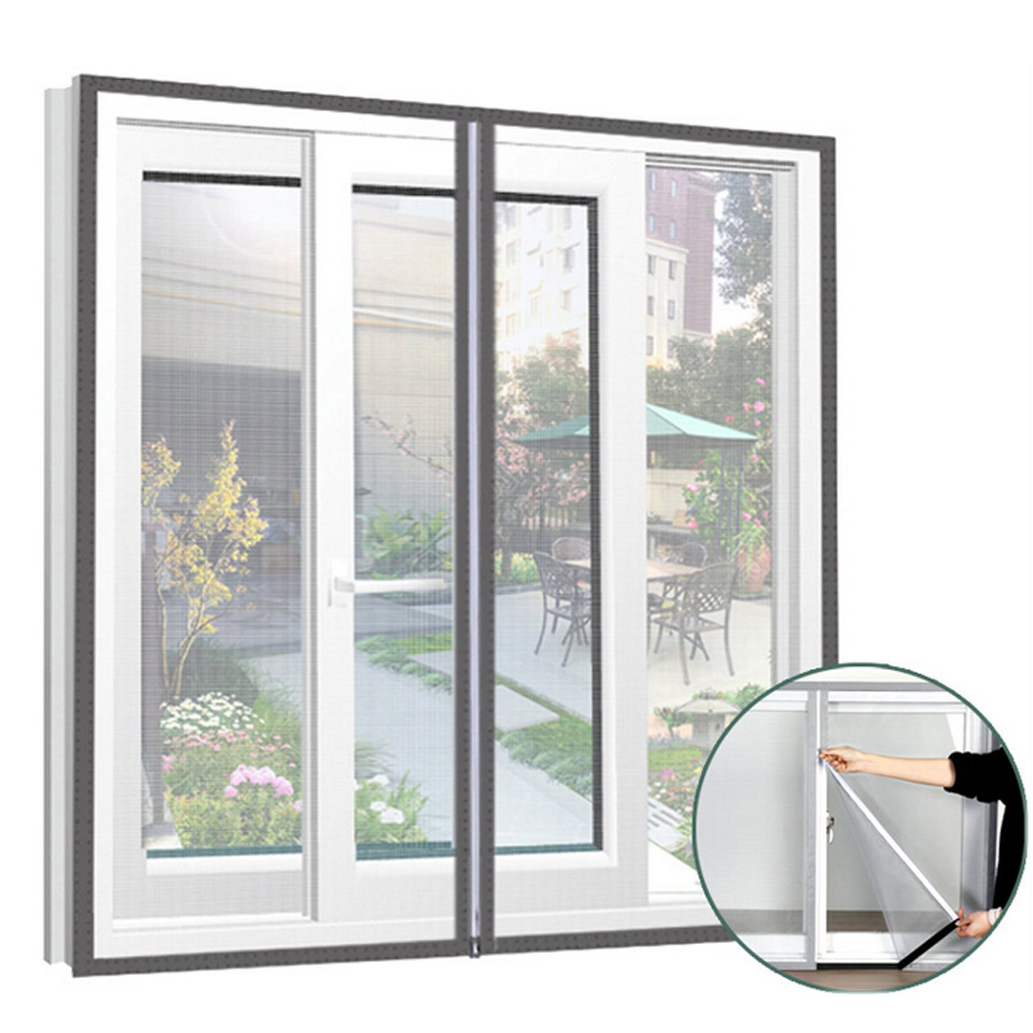 Anti Fly Mosquito Insect Venster Scherm Netto Gordijn Mesh Bug Netting Deur Voor Thuis Keuken Window Room Gordijn Protector: White / 120X130cm