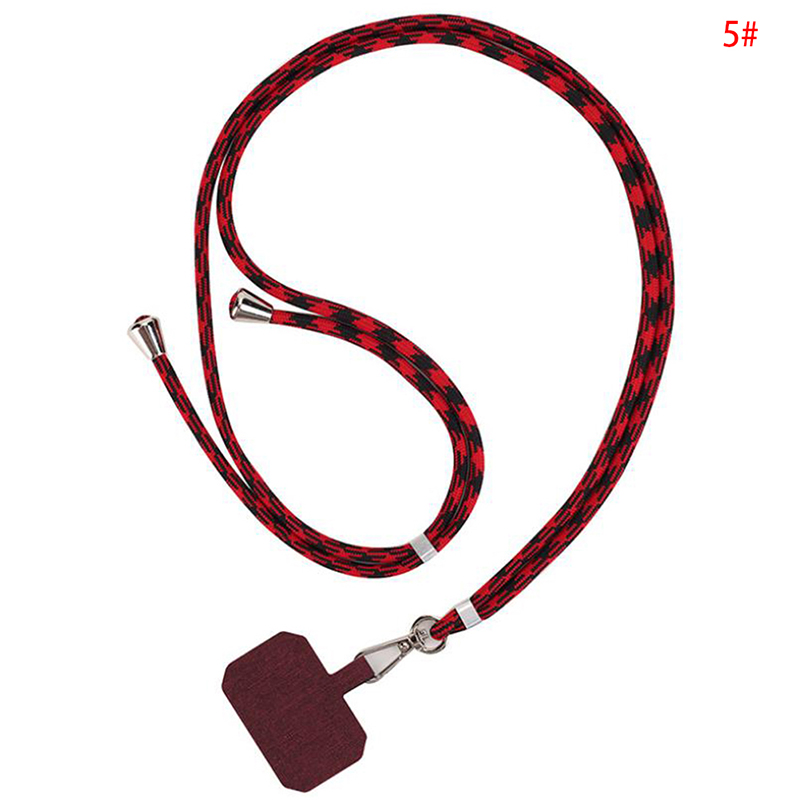 Cordones de teléfono con parche cruzado a la , correa de cuerda para el cuello, tarjeta fija antipérdida de seguridad, se adapta a todos los teléfonos móviles: E