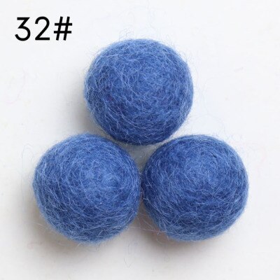 2.3cm 10Pcs 100% Wool Wool Felt Balls Lovely Diy Round Wool Ball Colorful Pom Poms craft Supplies handcraft Home Decro: 32 bo lan