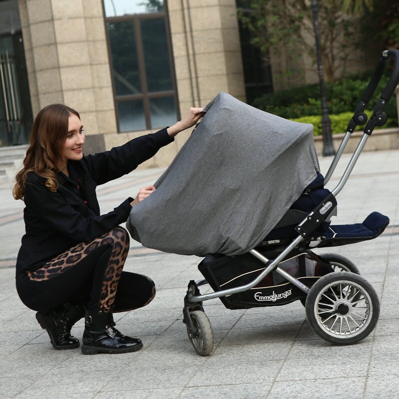 Baby bil sæde dækning baldakin pleje dække multi-use stretchy infinity tørklæde amning indkøbskurv dække høj stol betræk