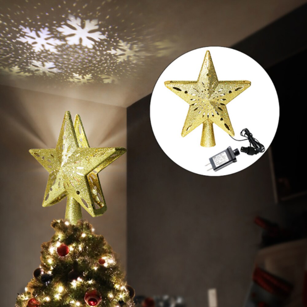 Christmas Tree Topper LED Star Top Snowflake Proje... – Vicedeal