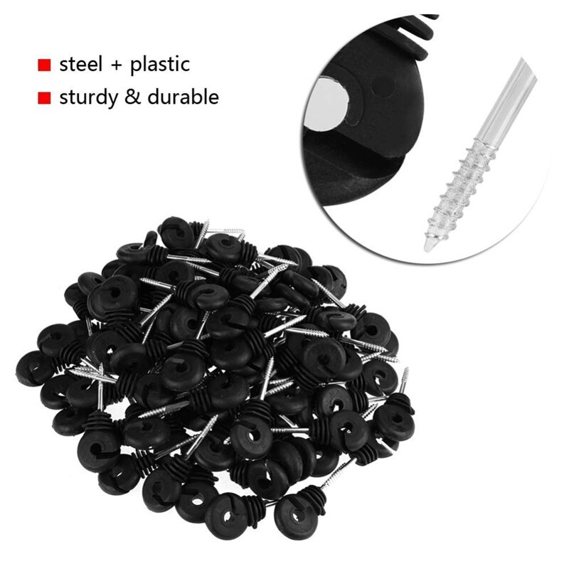 50Pcs Elektrische Hek Offset Ring Isolator Voor Hout Post Hekwerk Schroef In Berichten Draad Veilig Landbouw Tuin Accessoires