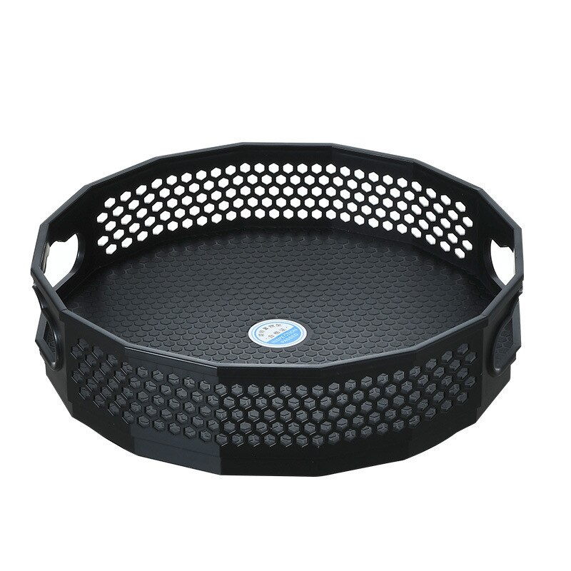 Estante de almacenamiento giratorio de 360 ° para condimentos de cocina, caja de almacenamiento de grandes almacenes, armario de cocina, suministros de baño: Black  L