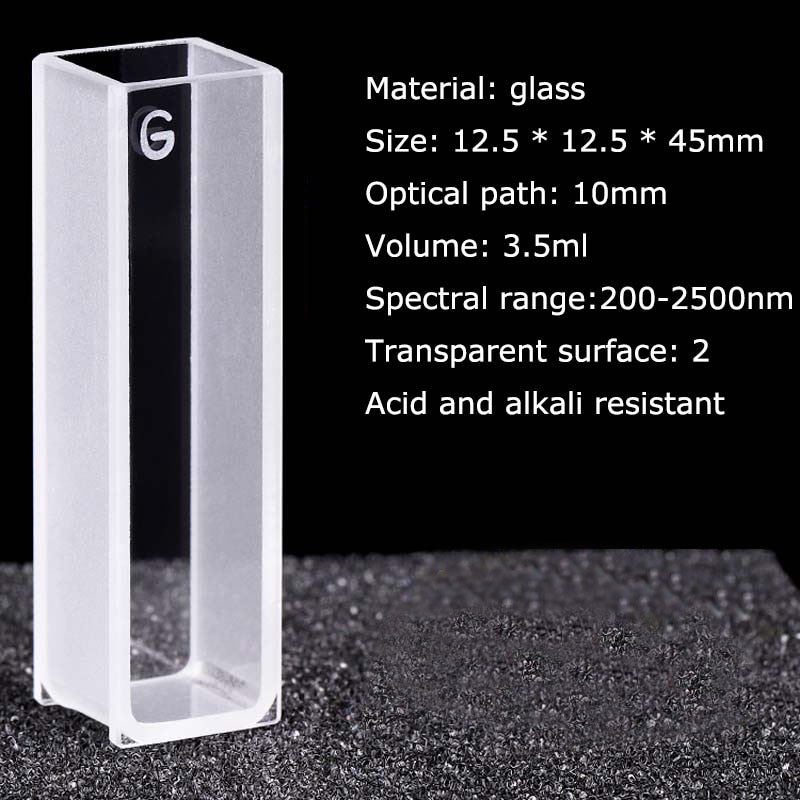 10mm Path Length glass cuvette 3.5ml, transparent on both sides，Acid ...