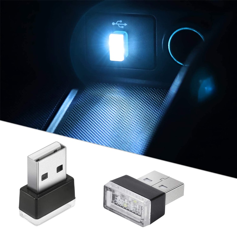 Mini USB LED Nacht Lichter Auto Innen Atmosphäbetreffend Lampe Auto Dekoration Umgebungs Beleuchtung LED Neon- Birne Auto Waren 5V weiß verrotten