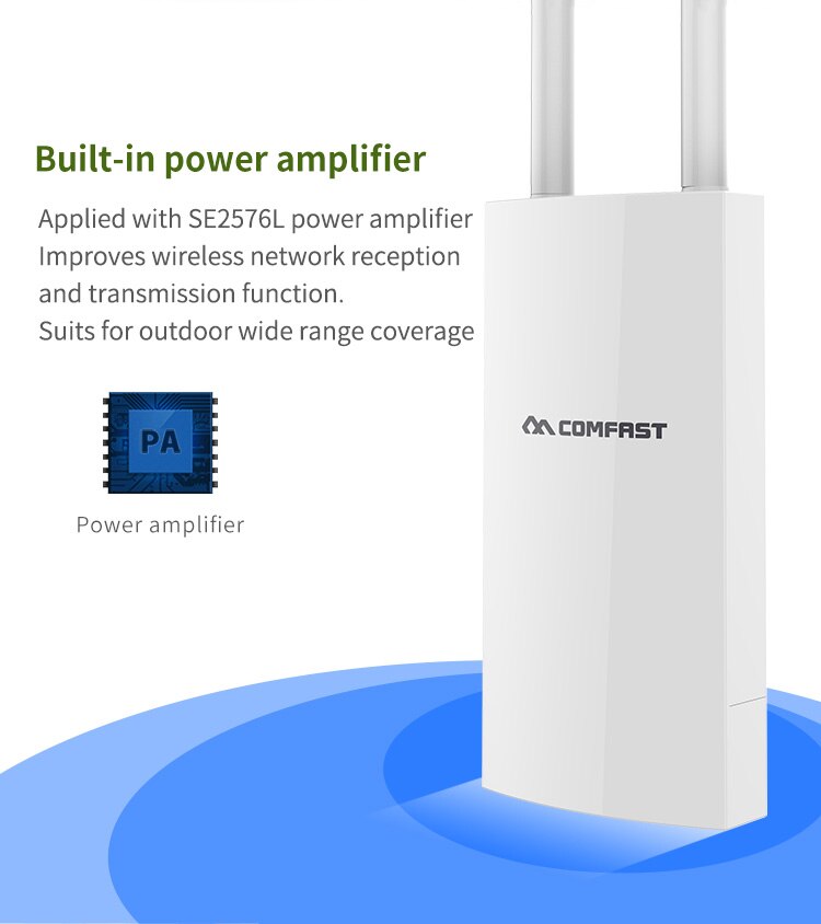 300Mbps 2.4GHz Outdoor WiFi Repeater WIFI Extender Wide-Area Indoor Outdoor WiFi Amplifier With 360Degree Omnidirection Antennas