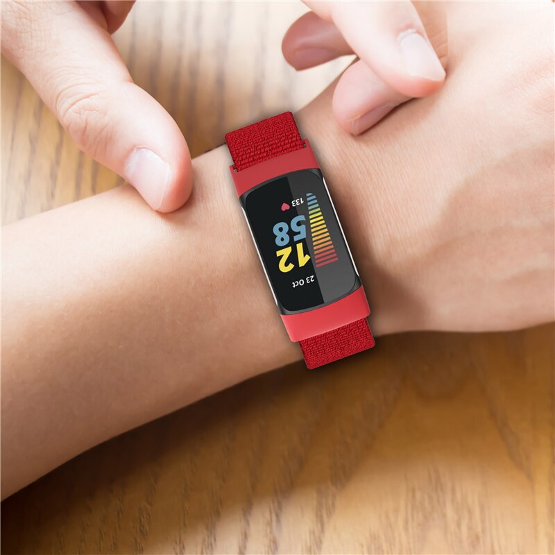Nylon Horloge Band Voor Fitbit Lading 5 Band Zacht Ademend Sport Armband Loop Polsbandjes Voor Fitbit Lading 5 Vervanging Riem