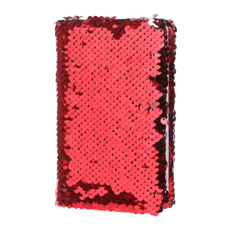 Paillettes créatives cahier bloc-notes paillettes journal mémos papeterie fournitures de bureau papeterie 78 feuilles: Red