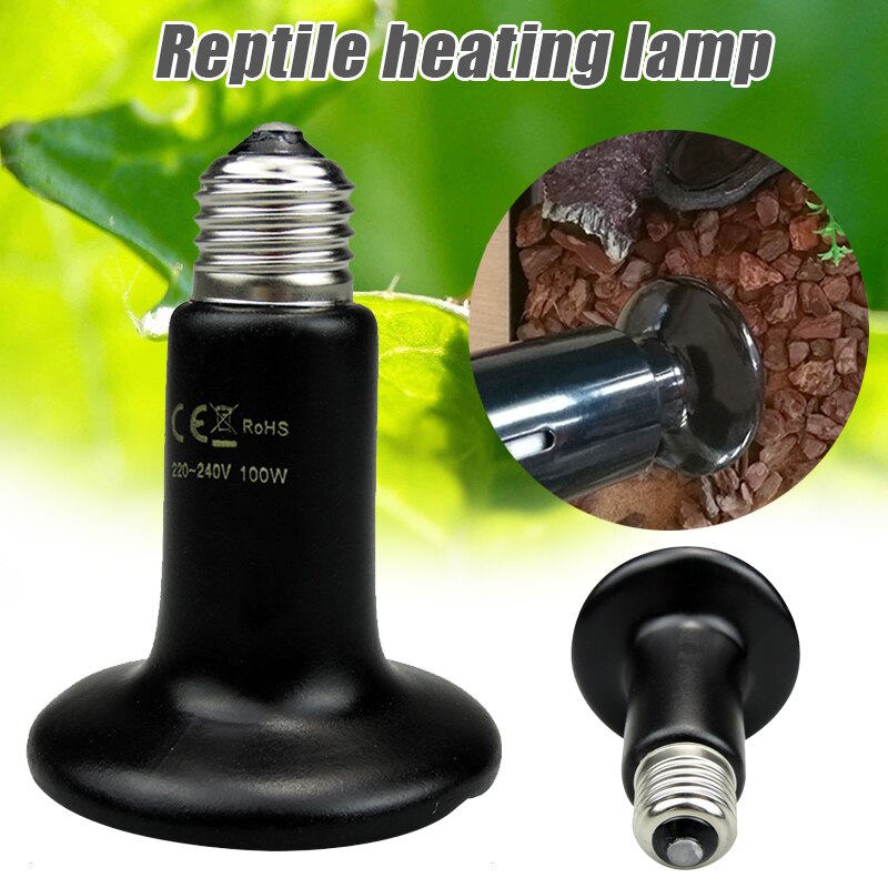 Reptile Heat Lamp Ceramic Heat Bulb No Light Emitting 100W for Amphibian Pet & Incubating Chicken @LS: Default Title
