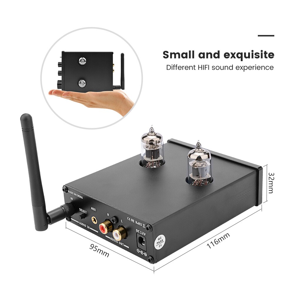 AIYIMA HIFI Bluetooth 5.0 6J1 Vacuum Tube Amplifier Preamplifier Preamp AMP With Bass Treble Adjustment For Home Sound Theater