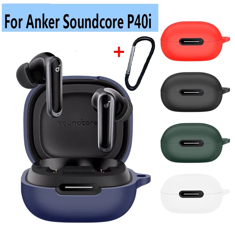Pour Anker Soundcore P40i étui couleur unie Silicone antichoc Bluetooth écouteur couverture pour Soundcore p40i écouteur boîte