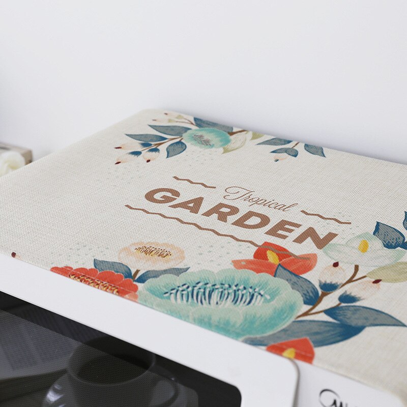 Cotton And Linen Fabric Microwave Oven Dust Cover High - Grade European Style Anti - oil Microwave Oven Protective Cover