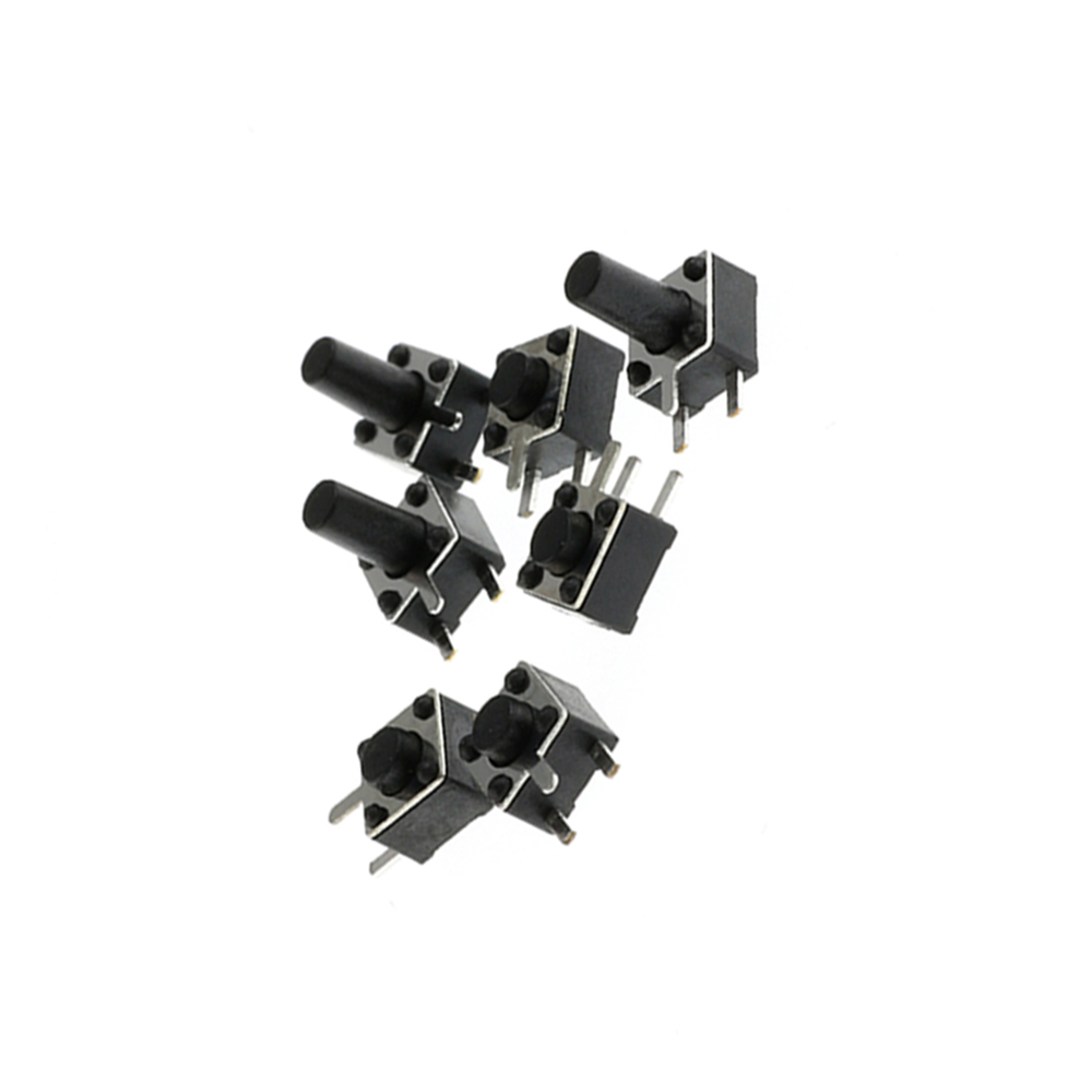Interrupteur à bouton-poussoir momentané à 3 broches, 50 pièces/lot, 4.5x4.5mm, Micro-interrupteur pour TV/usage domestique, 4.5x4.5x3.8 4.3 5 6 7 8 MM