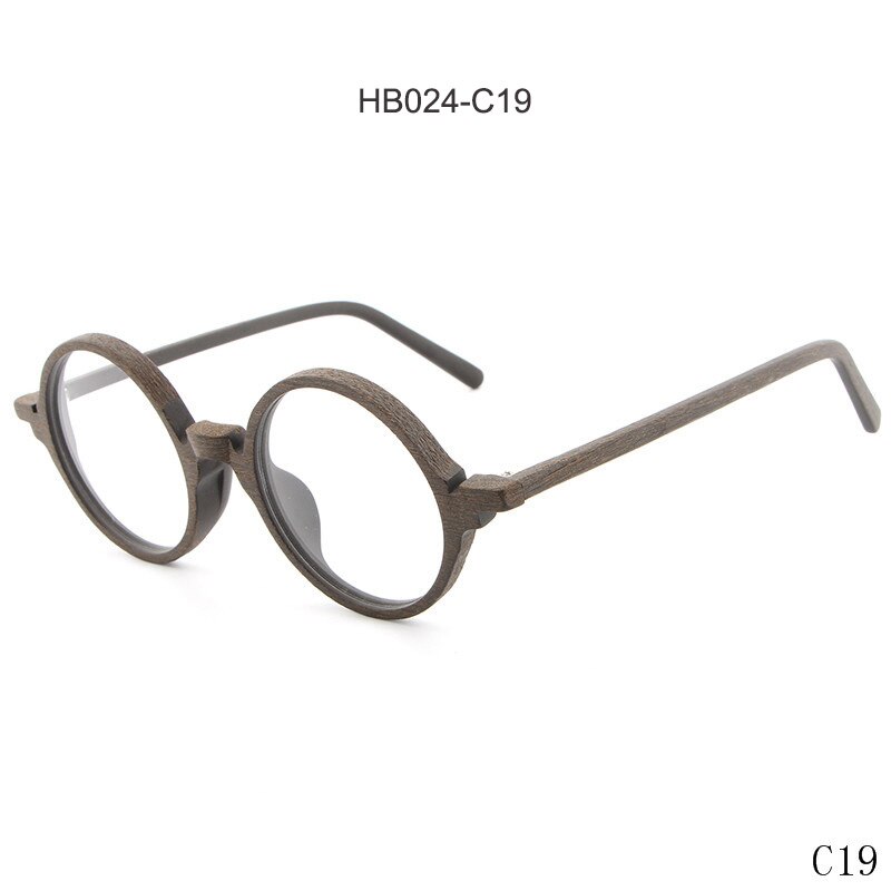 HDCRAFTER-montures de lunettes de Prescription, Grain de bois, monture optique pour myopie, avec lentille transparente, pour hommes et femmes, montures pour lunettes: HB024-C19