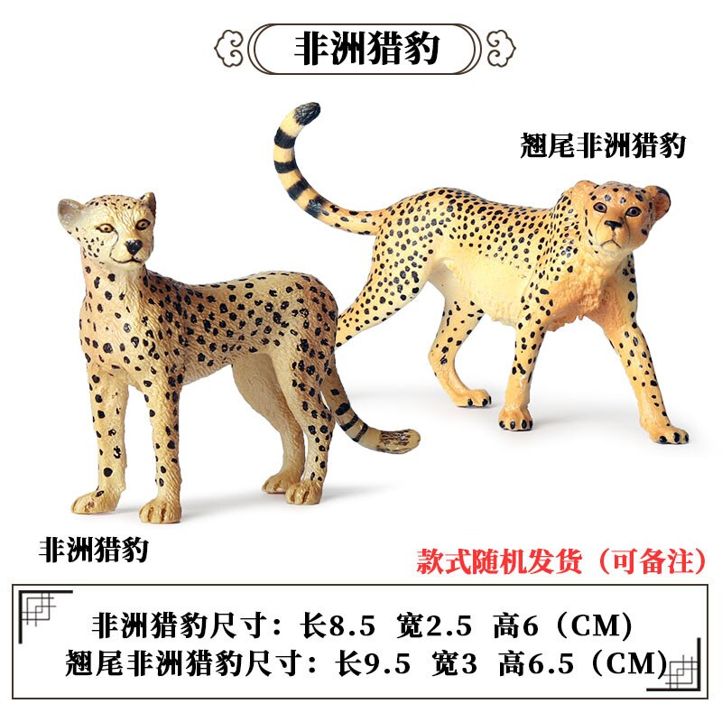 2 Stuks Wild Jungle Zoo Animal Model Actiefiguren Leeuw Tige Rhino Cheetah Collection Beeldjes Educatief Speelgoed Voor Kinderen: 2pcs Cheetah B