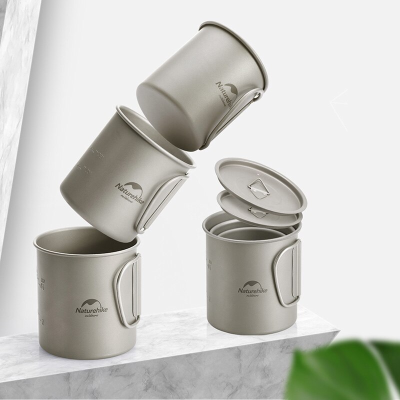 Naturehike NH20CJ005 Outdoor Lightweight 200ml 300ml 450ml Titanium Folding Water Cup Bowl For Camping Hiking Backpacking