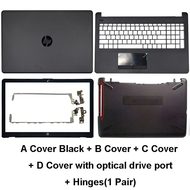 Nowy LCD do laptopa tylna pokrywa dla HP 15-BS 15T-BS 15-BW 15Z-BW 250 G6 255 G6 pokrywa przednia zawiasy wielkie litery podpórce pod nadgarstki dolna obudowa A B 924899-001