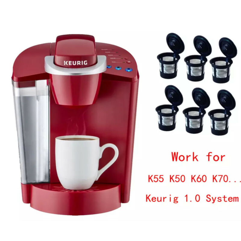 6 Pcs Herbruikbare K-Cup Coffee Filter Pod Voor Keurig K50 & K55 Koffiezetapparaat/Cu [Black-6pcs herbruikbare Koffie Filter]