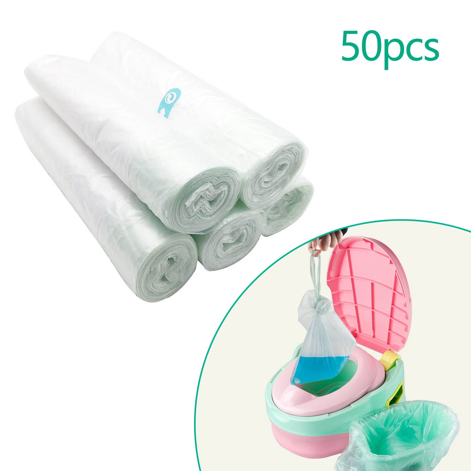 100 Stuks Wegwerp Kids Peuters Wc Potje Stoel Liners Zakken Met Trekkoord Voor Zindelijkheidstraining Home Reizen Gebruik: YELLOW