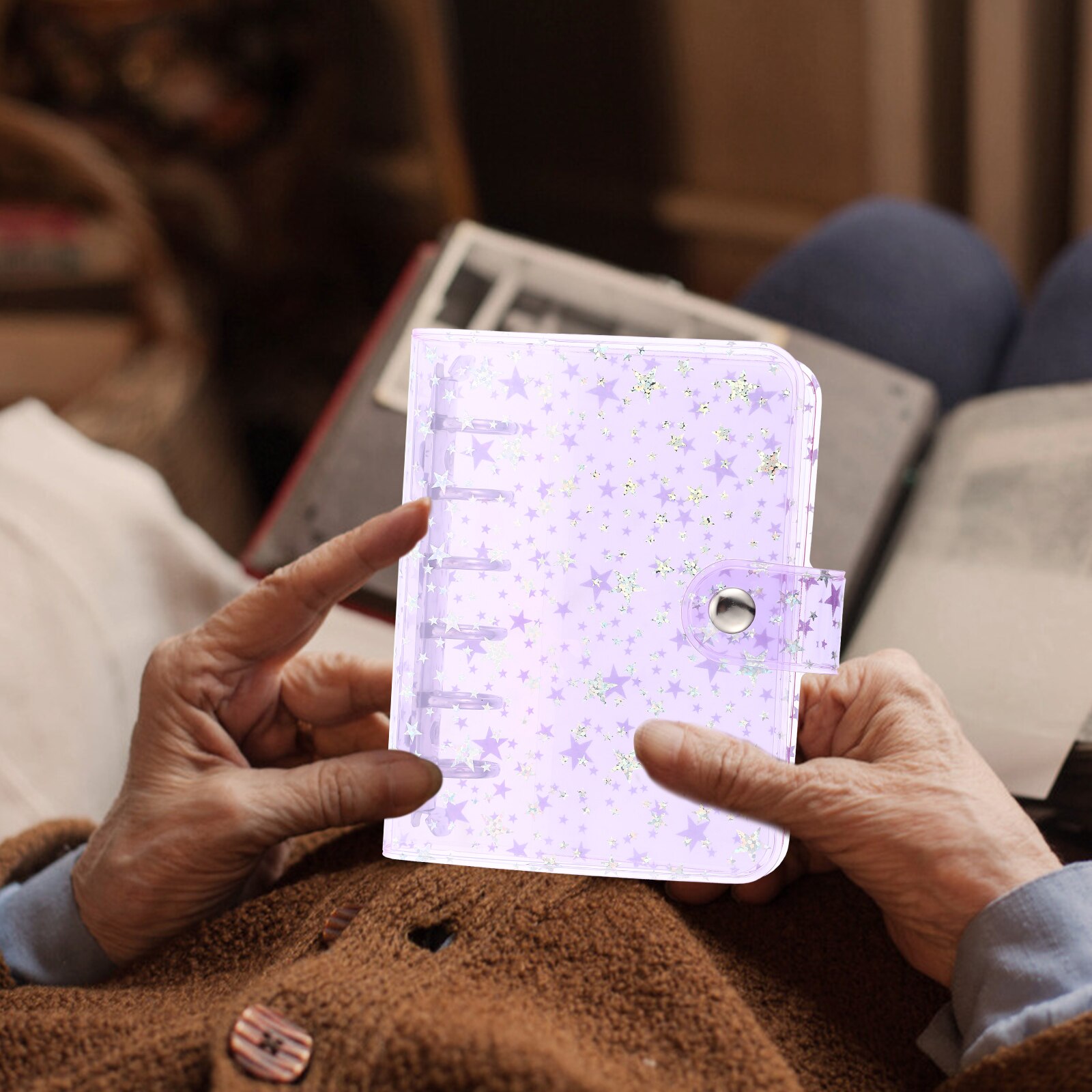 dziennik brokatowy segregator sześciopierścieniowy okładka notesu akcesoria robić planisty luźnych liści