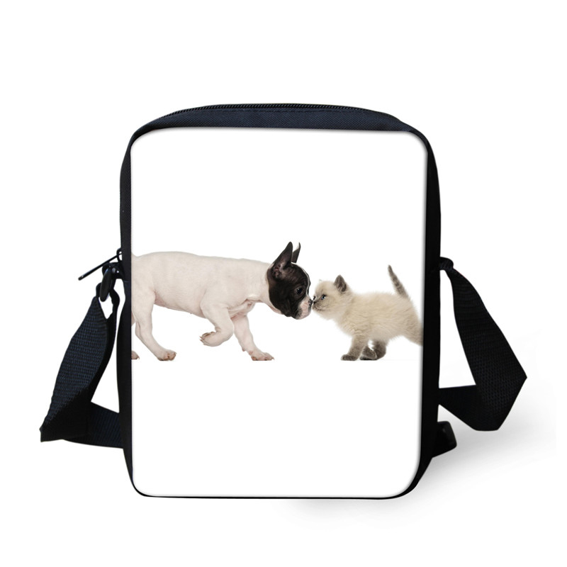 Mini bolsos cruzados con estampado 3D de Bulldog Francés para mujer, bandolera de viaje, bolso de hombro: Castaño
