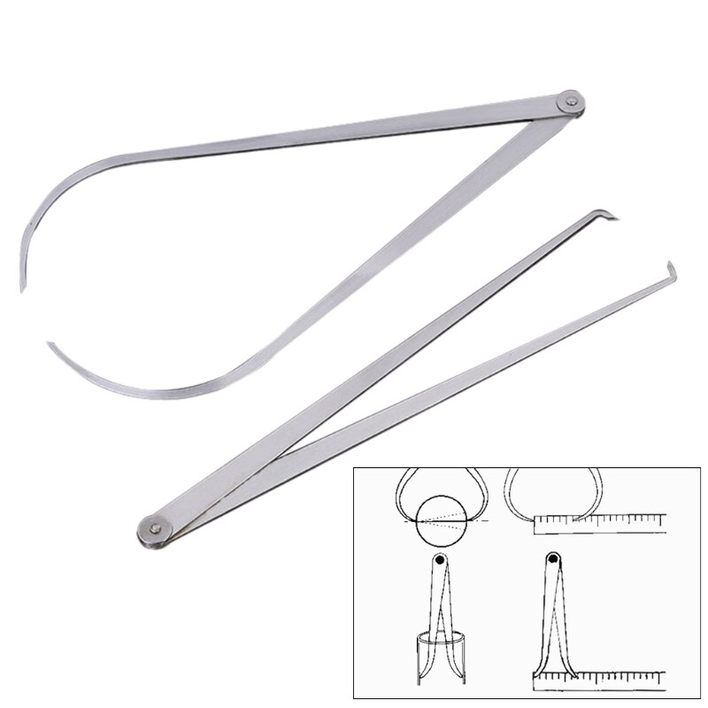 Inside Outside Caliper Stainless Steel Firm Friction Joint Measuring Tool 4 Typ