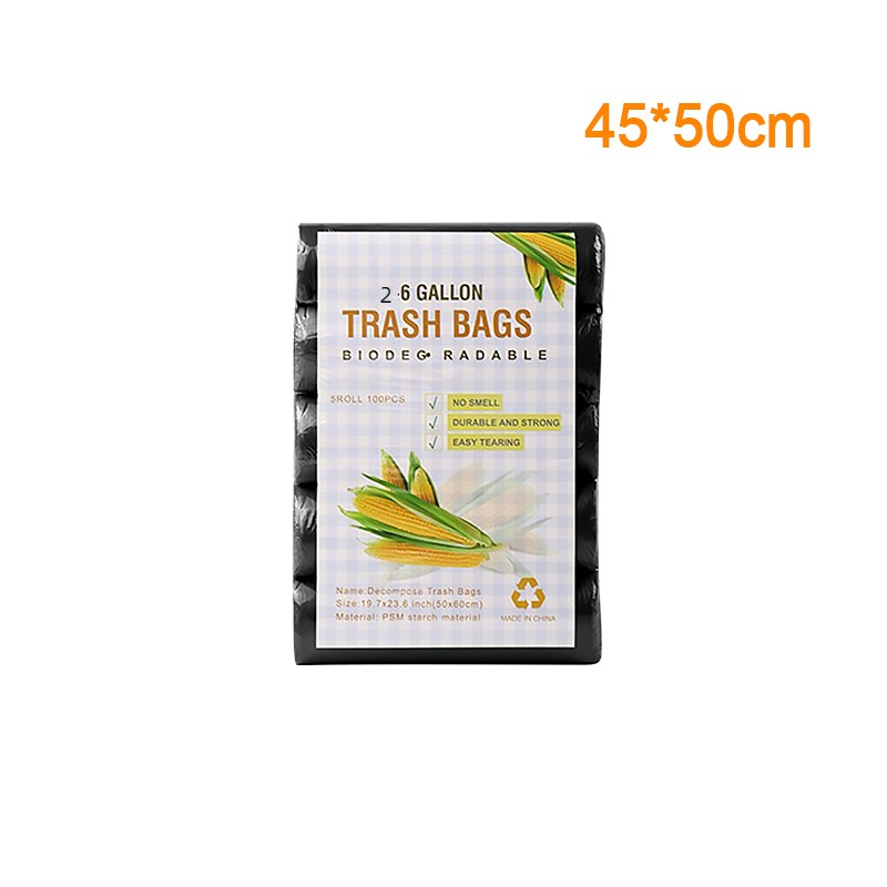 100pcs Biodegradable Garbage Bags Strong Compostable Trash Bags Wastebasket Liners for Kitchen Bathroom Office Use:  Light Yellow
