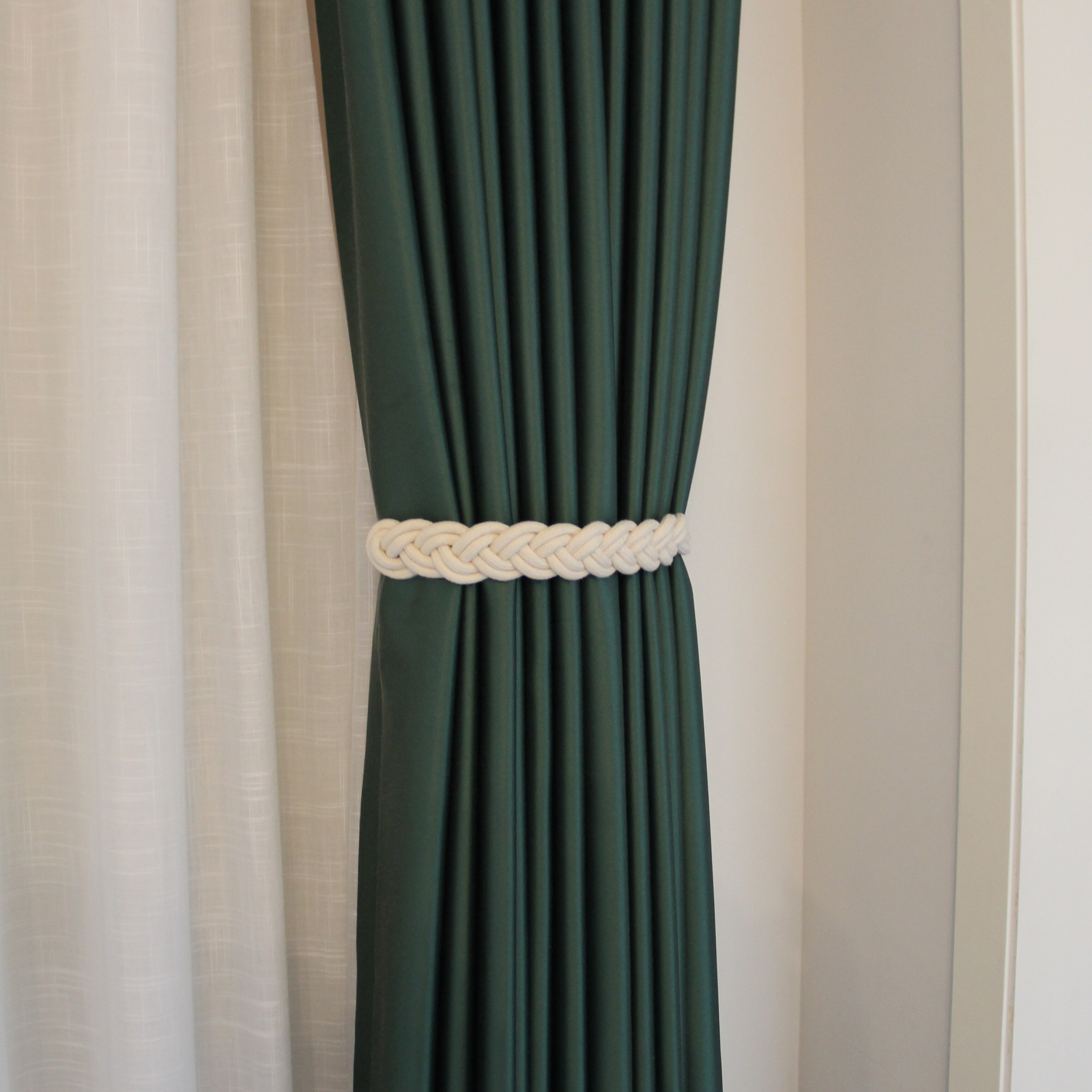 1 bit handgjord väv gardin tieback hem dekorativa rumstillbehör fönster draperi rep backspärlor gardin hållare spänne slips