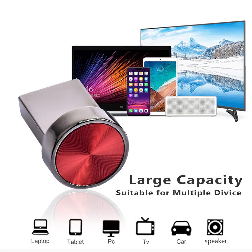 Mini pulsante in metallo chiavette USB 128GB Memory stick blu 64GB Fashion Water Proof Pen drive 32GB disco di archiviazione Mobile 16GB