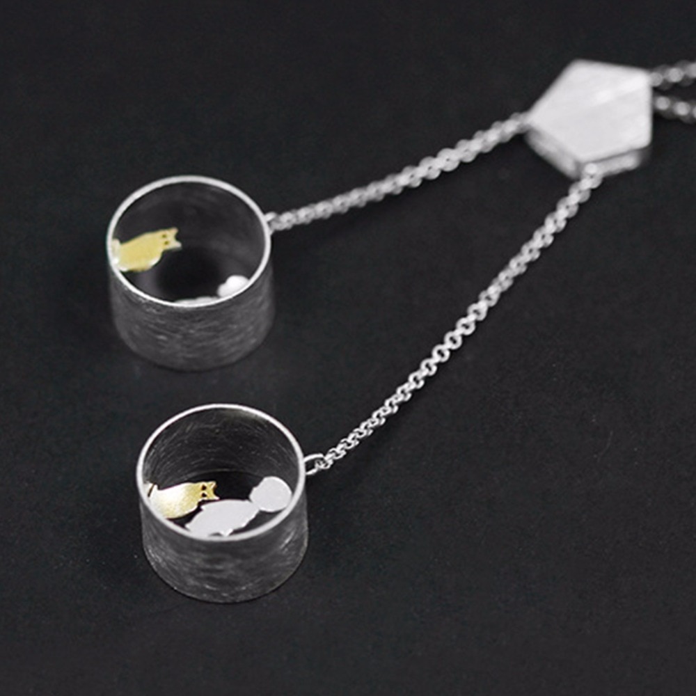 Lotus Fun Sterling Zilveren Hanger - Geometrisch Kat Design - Fijne Sieraden voor Dames