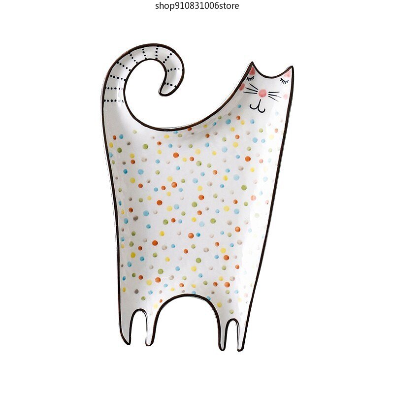 Animal Dishes Ceramic Plates Breakfast Beef Cartoon Cute Dessert Dish Fruit Snack Plate Simple