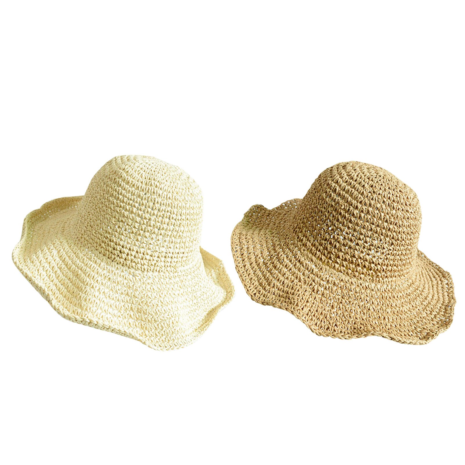 Cappelli di paglia pieghevoli a tesa larga per ragazze cappello da sole cappello da spiaggia cappello estivo da donna cappello da viaggio UV da donna cappellini da donna