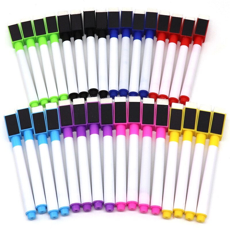 Magnetic Whiteboard Markers Erasable Pens Glass Ceramic White Board Children's Drawing Practice School Office Classroom Supplies